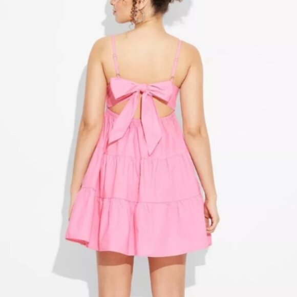 Pink Bow Back Dress - Picture 1 of 4